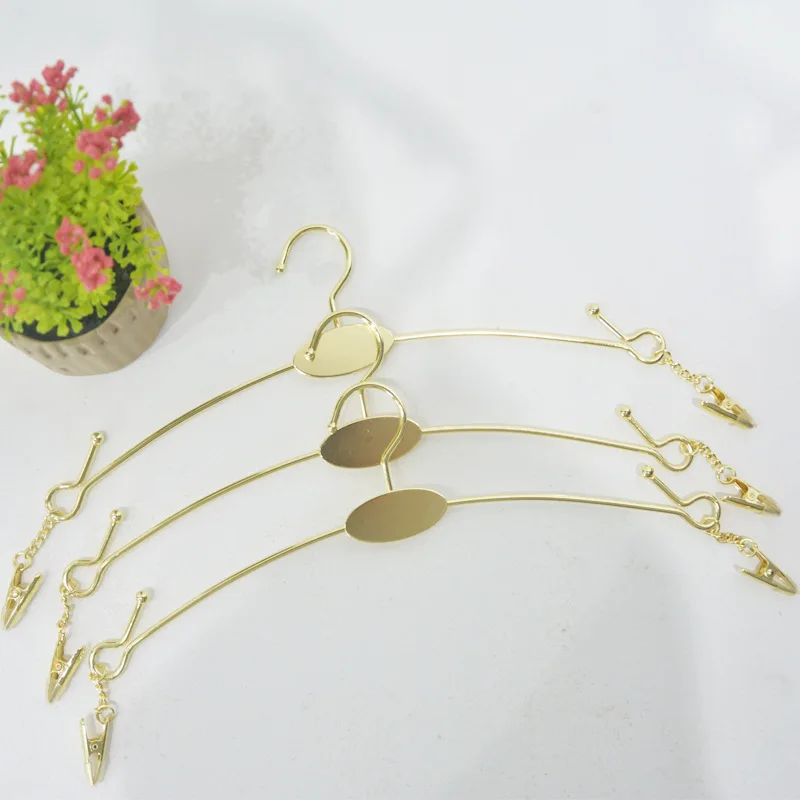 

10PCS/Lot Rose Gold Non-slip Metal Underwear Hangers Metal Bra Clips Socks Panty Racks Home Drying Clothes Hanger With Clips