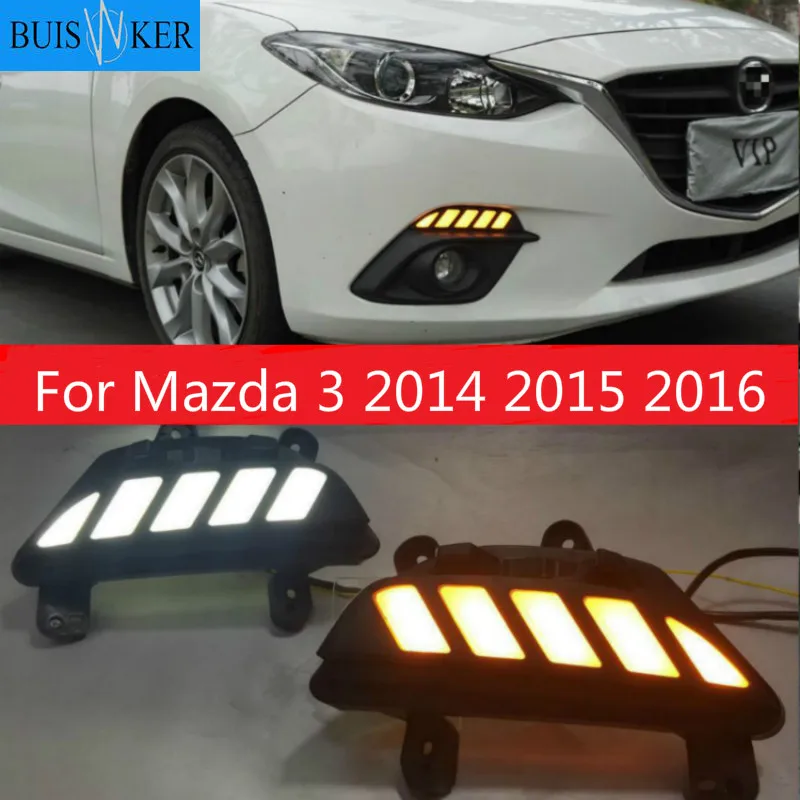 

Car DRL 12V LED Dynamic Turn Signal Relay Waterproof Daytime Running Light Fog Lamp Decoration For Mazda 3 2014 2015 2016