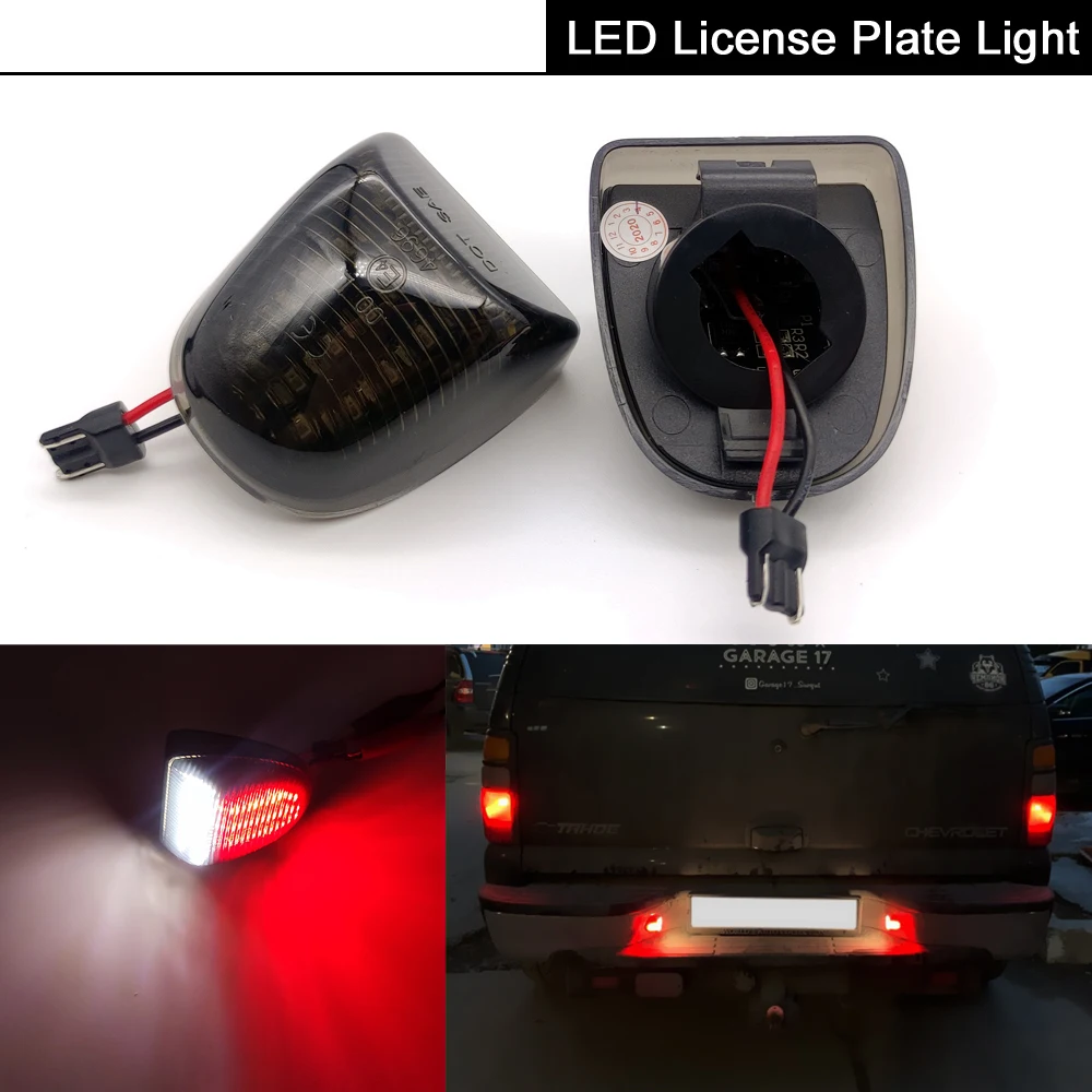 Luz LED blanca + roja para matrícula, para Chevrolet Suburban 1500 2500 Silverado 1500 2500 3500 GMC 1500 2500 3500 Cadillac