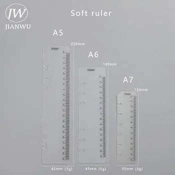 JIANWU A5/A6/A7 Weiche Ruler Binder Zubehör Lose Blatt Transparent Herrscher Messung Werkzeuge Kawaii Schreibwaren Für Die Schule liefert