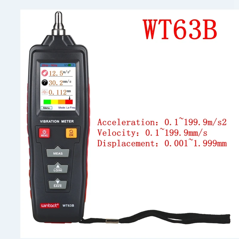 Mechanical Equipment Vibration Tester Curve Display Acceleration Velocity Displacement Digital Vibration Analyzer Magnetic Probe