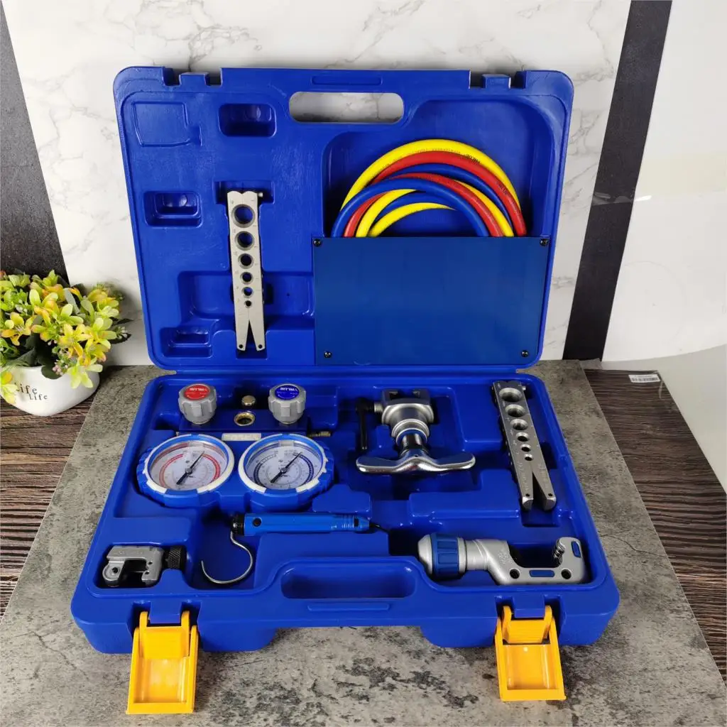 

Refrigeration Integrated flaring tool kits VTB-5B Refrigeration tool set Expander set with R410A refrigerant pressure gauge