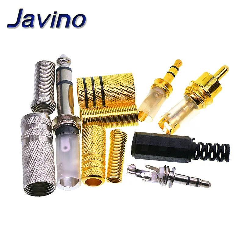 2pcs 2.5 3.5/6.35MM Gold Plated RCA/AV Connector Plug Audio Male Mono dual stereo microphone plug welding line audio head