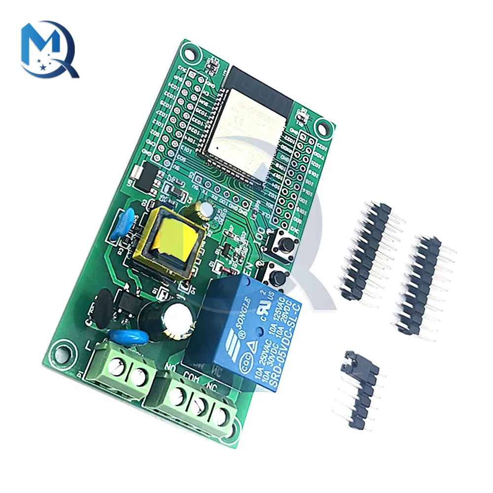 AC Powered ESP32 WiFi Bluetooth Ble Single Relay Module ESP32 Development Board I/O Port UART Program DownloadPort 4M Byte Flash