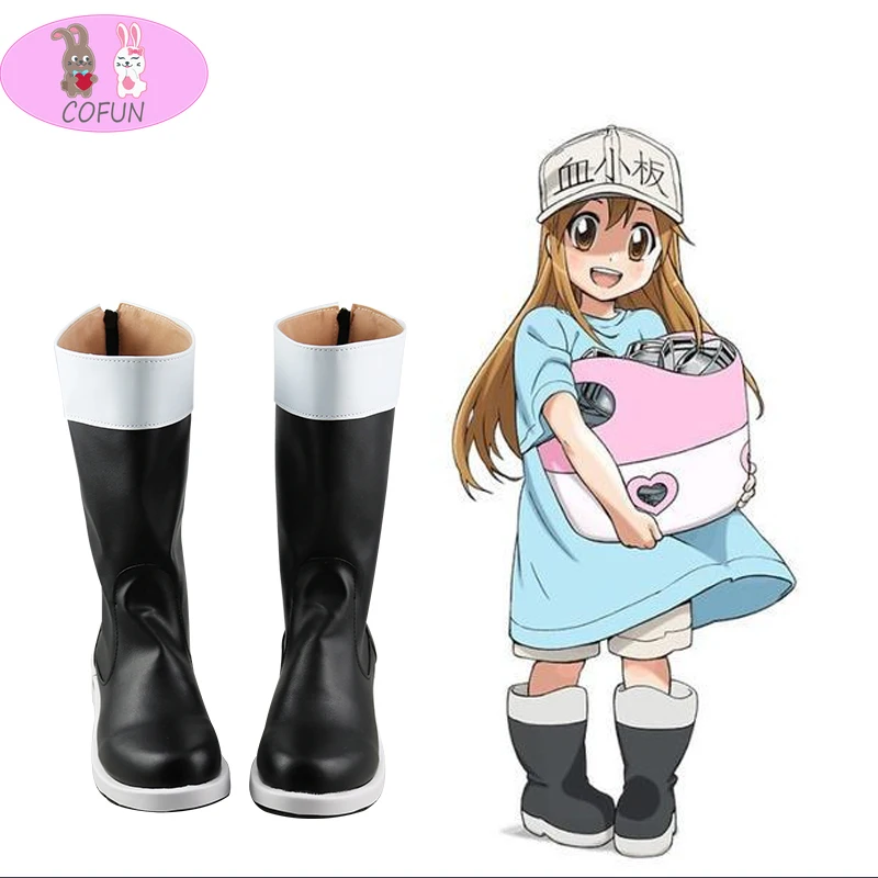 COFUN Cells At Work Hataraku Saibou Platelet Cosplay Shoes Boot Halloween Party Cosplay Costume