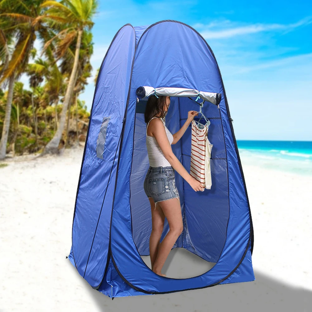 Portable Pop Up Tent Waterproof Privacy Shower Toilet Changing Room Single Person Camping Folding Sun Shelter With Windows