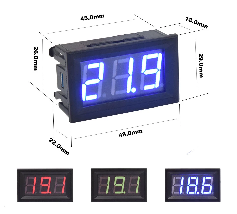 0,56 LED Digital Thermometer DC 5-12V 12V Auto Inkubator Aquarium Temperatur Sonde Sensor Meter Detektor wetter Station Monitor – Detail 4