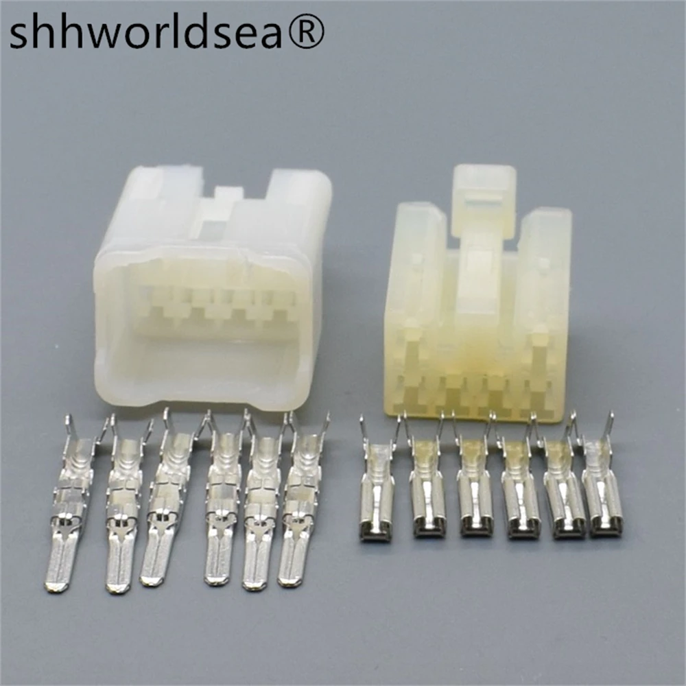 

shhworldsea 6 Pin Way Auto 2.3(090) Male Female Connector Audio Modified Wiring Socket Plug For Toyota Car 7122-1360 7123-1360