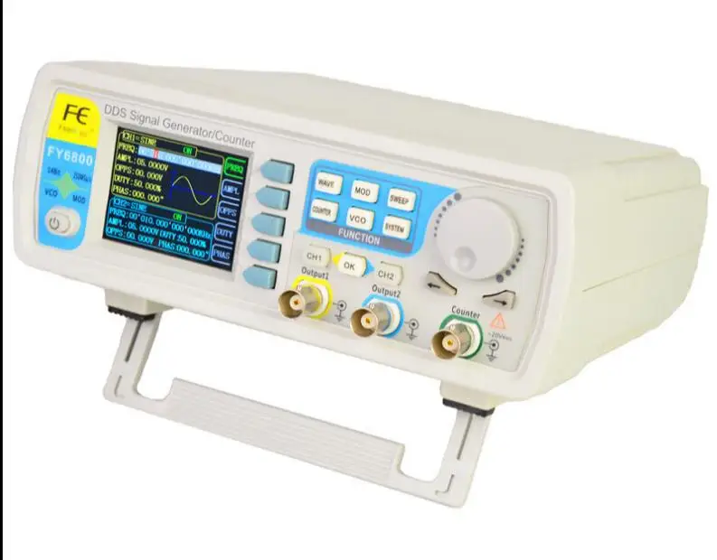 

2018 новый модернизированный двухканальный генератор произвольных сигналов DDS серии FY6800 60 МГц 8192 Мвыб./с * 14 бит МГц Частотный измеритель VCO