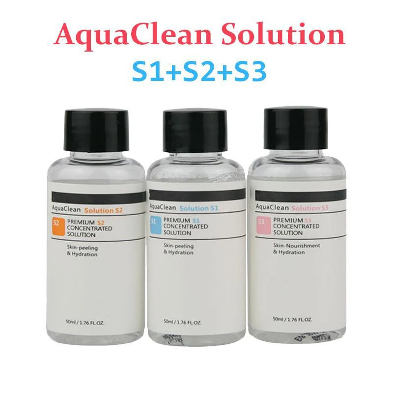 50ml 3 Bottle/Set Aqua Clean Solution Aqua Peeling Solution Hydra Aqua Facial Serum For Hydro Dermabrasion Skin Care Machine