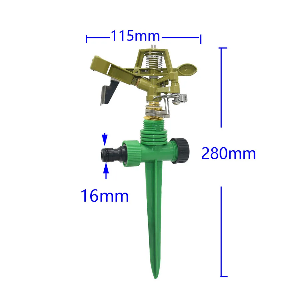 Metalowe zraszacz ogrodowy z uchwyt dyszy 1/2 3/4 nici trawnik 360 stopni regulowany obrotowy dysza wodna zraszacz impulsowy