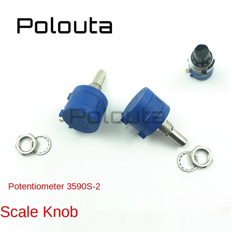 1 Pcs 1~100R Ohm 3590S-2 Multi-turn Precision Adjustable Resistance Potentiometers Three pin Wire-wound Potentiometer Knobs