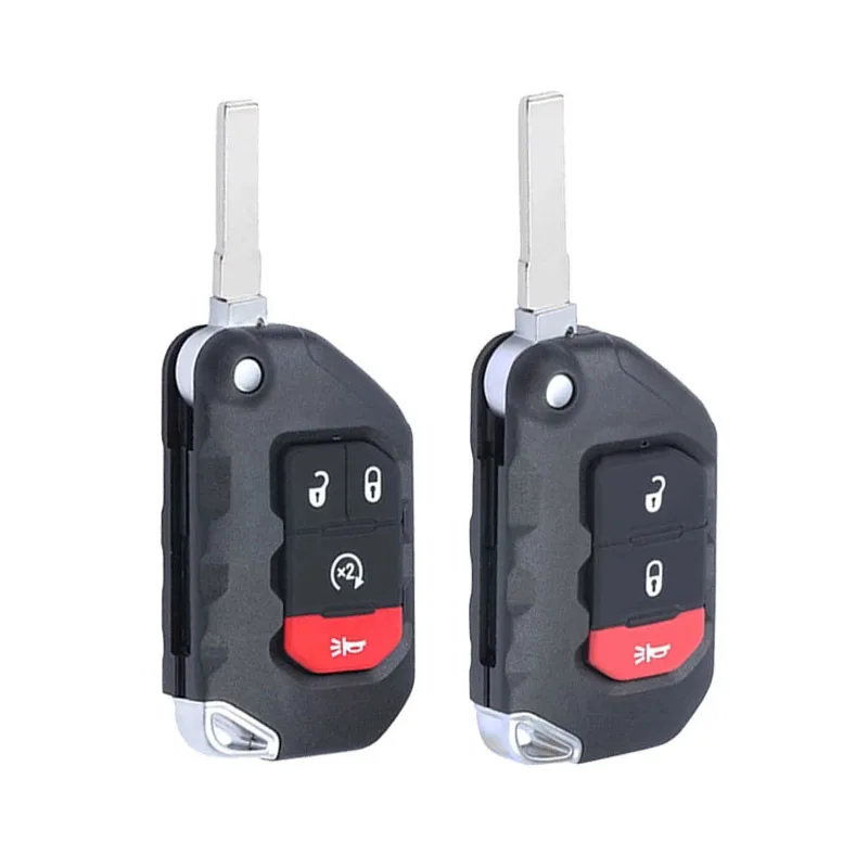 Keyecu Flip Remote Control Car Key Fob ASK 433MHZ PCF7939M 4A Chip for Jeep Wrangler 2018 2019 FCC ID: OHT1130261 PN: 68416782AA