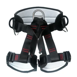 Camping Safety Belt 25KN Outdoor Sports Rock Mountain Climbing Half Body Harness Downhill Safety Descender