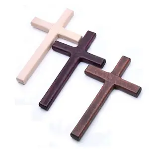 Christian Wood Cross 12cm (4,7in) Tường treo lớn Tường dài trang trí nhà 6 Tường gỗ bán hàng cây thánh giá chính - №4
