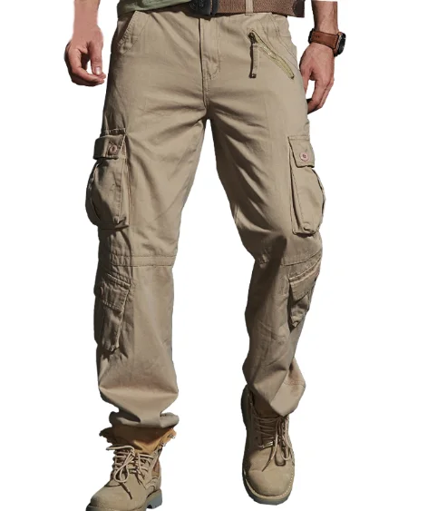 2019 wiosna Hot taktyczne męskie spodnie Cargo bawełniane Casual multi-pocket wojskowe męskie spodnie Pantalon Homme