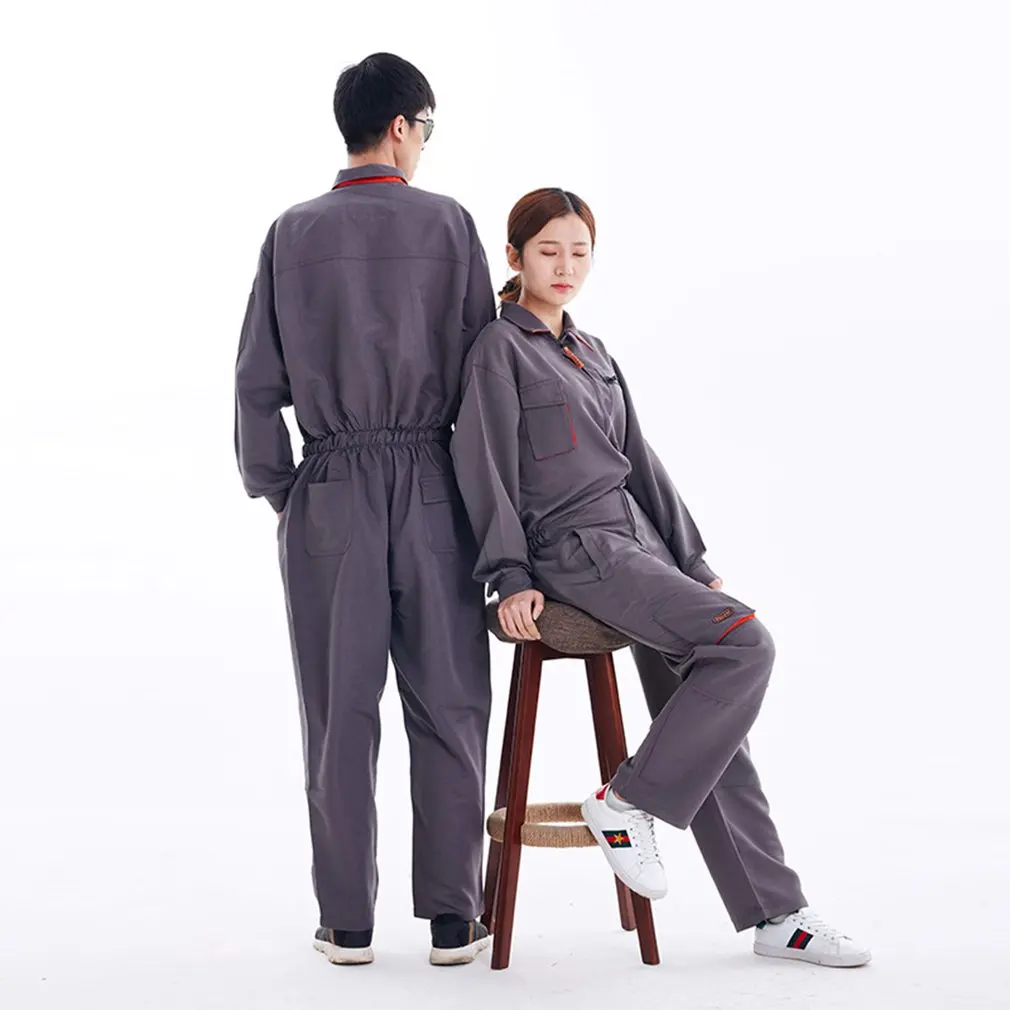 2021 HOT Long Sleeve Pockets Overalls Casual Jumpsuit Pants Workshop Working Clothes Dust-proof Protection Clothing