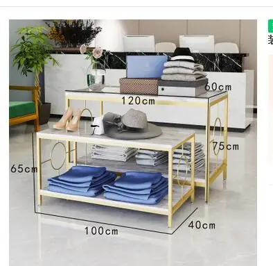 Gold Clothing Store Display Shelf Wall Hanging Clothing Ranger Decoration Set web celebrity Double Men's and Women's Clothing