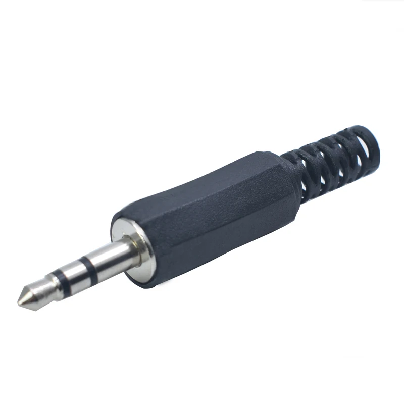 10Pcs/lot 3.5mm 2/3/4 Pole Audio Jack Plug Headphone male Connector 3.5mm jack plug 3.5 Mono/stereo plug Black Plastic Housing