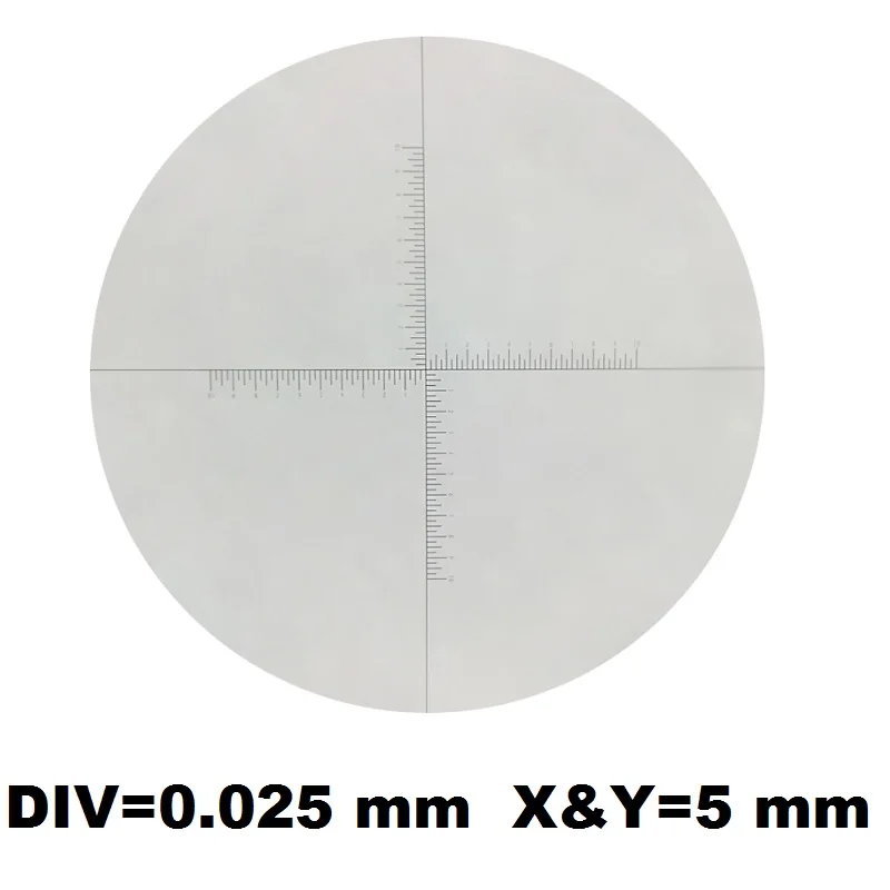 Micrometer 25mm Diameter Eyepiece Scale Optical Glass Cross Ruler Net Calibration Reticle f Stereo Microscope Optical Instrument