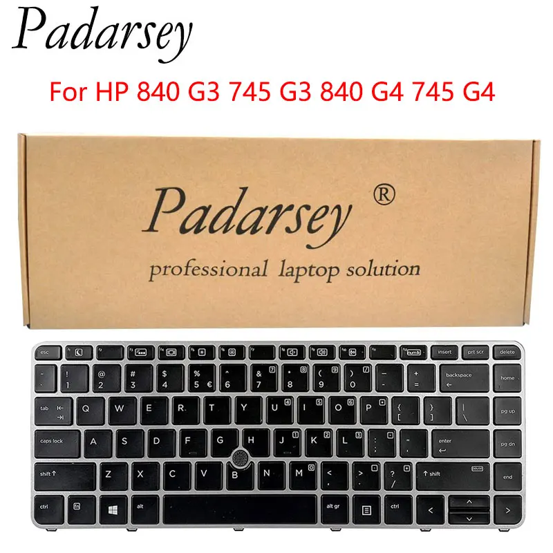 Сменная новая клавиатура Padarsey с американской подсветкой и указателем для HP 840 G3 745 G3 840 G4 745 G4