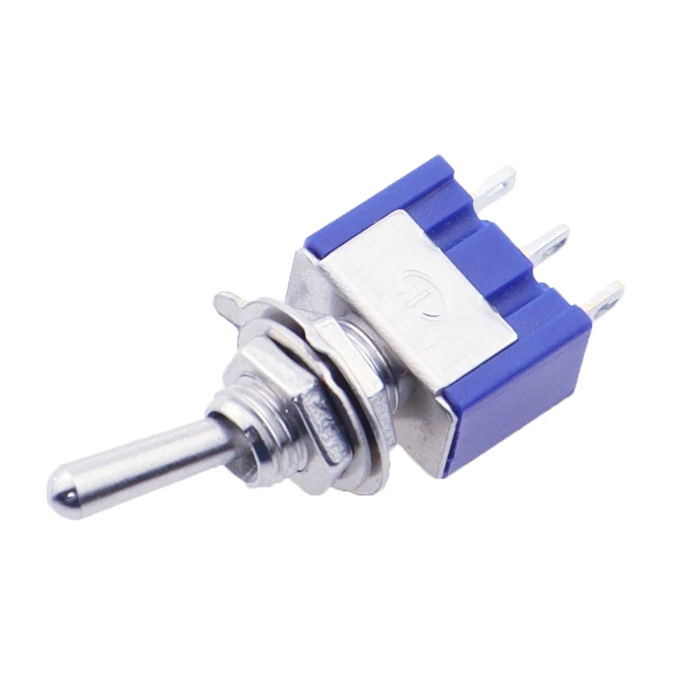 10PC/5PCS Miniature Toggle Switch Single Pole Double Throw SPDT (MTS102) ON-ON 120VAC 6A 1/4 Inch Mounting MTS-102