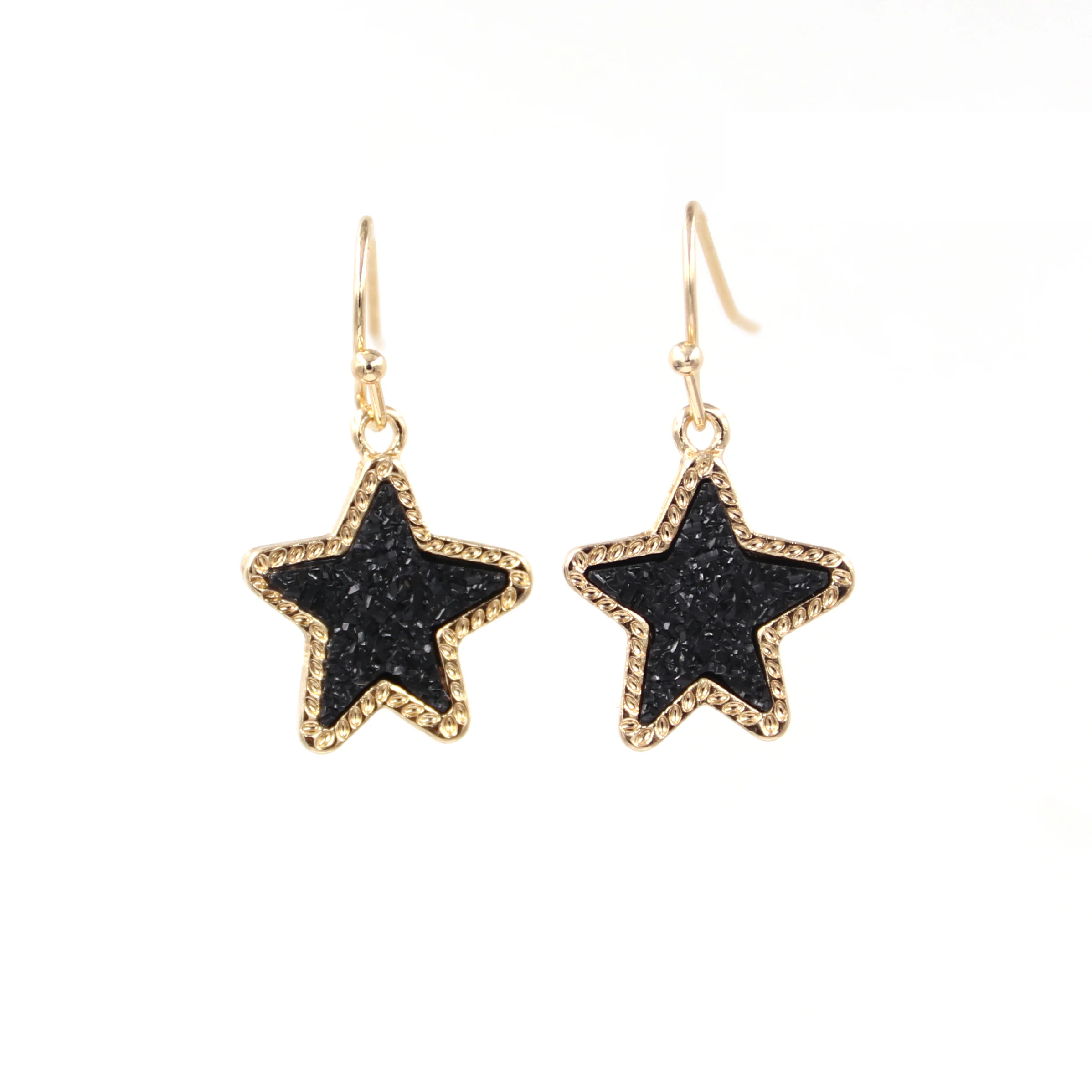 2024 New Small Starfish Faux Dancing Star Resin Druzy Necklaces for Women Pendants