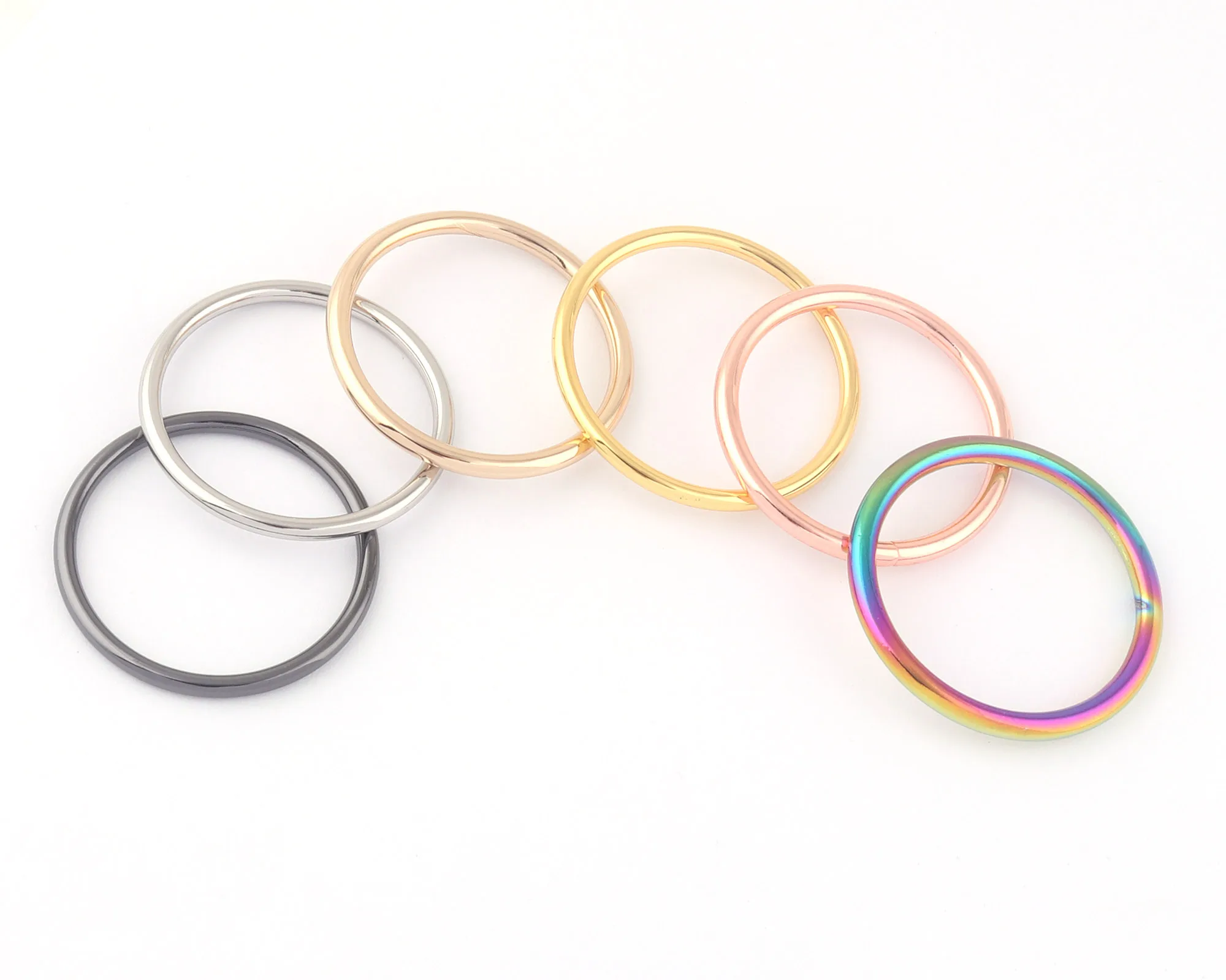 38mm Rainbow Metal Loops Round O Ring Welded Formed Strap Buckle Ring Making Handbag Purse Bag Webbing For Hardware Supplies