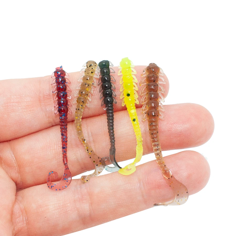 Larva Worms Plankton 4cm 5cm 0.22pcs 10pcs Micro Jigging Perch Pike Trout Perch Fishing Lure Soft baits