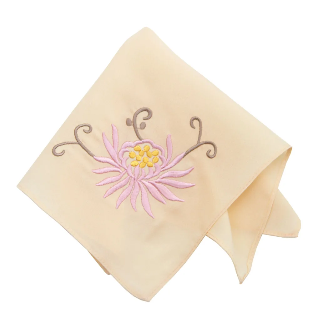 2Pcs Women Hankies Embroidered Flower Hanky Floral Assorted Ladies Girl Handkerchief Fabrics Accessories A3