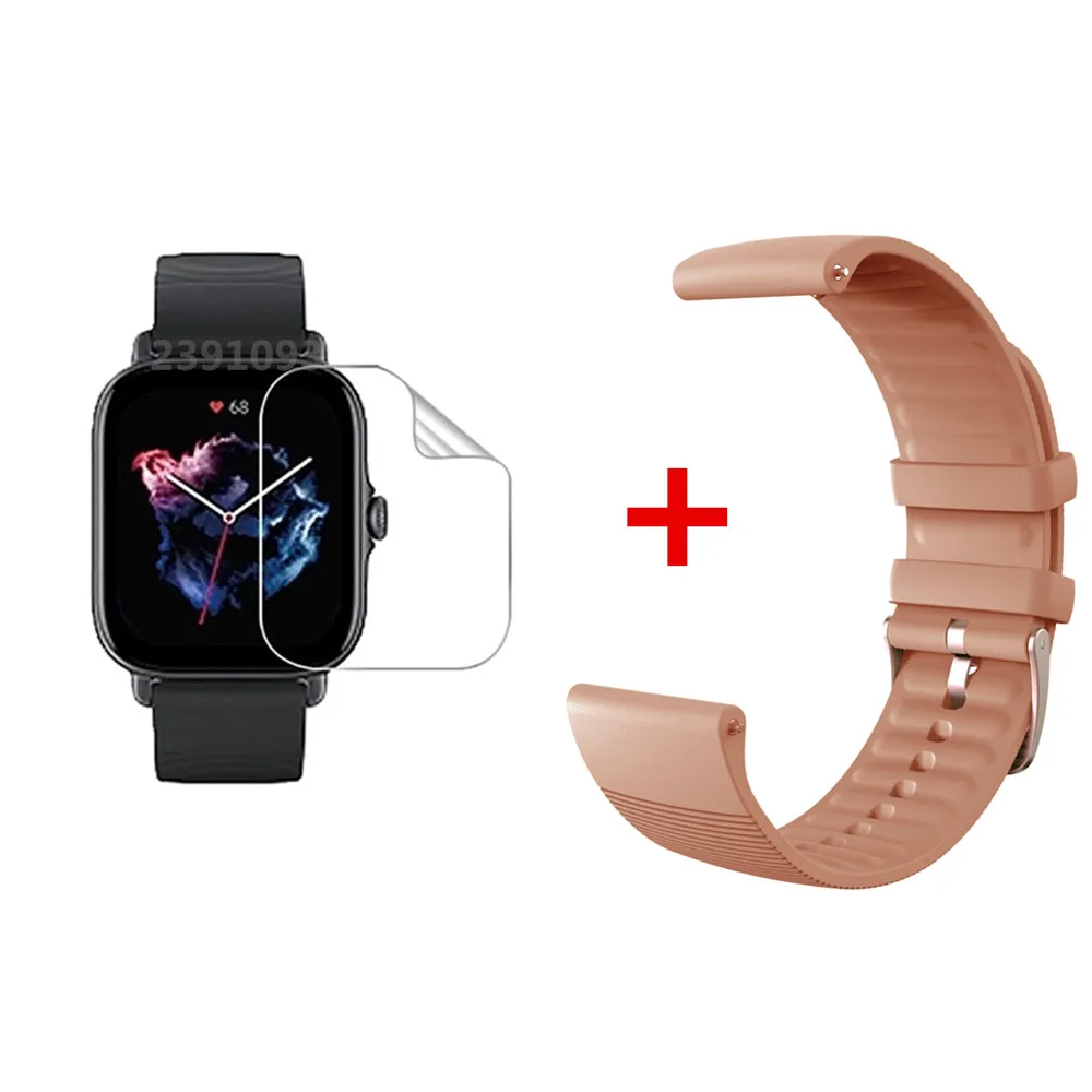 Dây Đeo Silicone Cho Amazfit GTS3 Ban Nhạc Chính Thức Dây Đeo Tay Cho Amazfit GTS2 GTS2e GTS 3 Dây Correa Vòng Tay Srceen Tấm Bảo Vệ