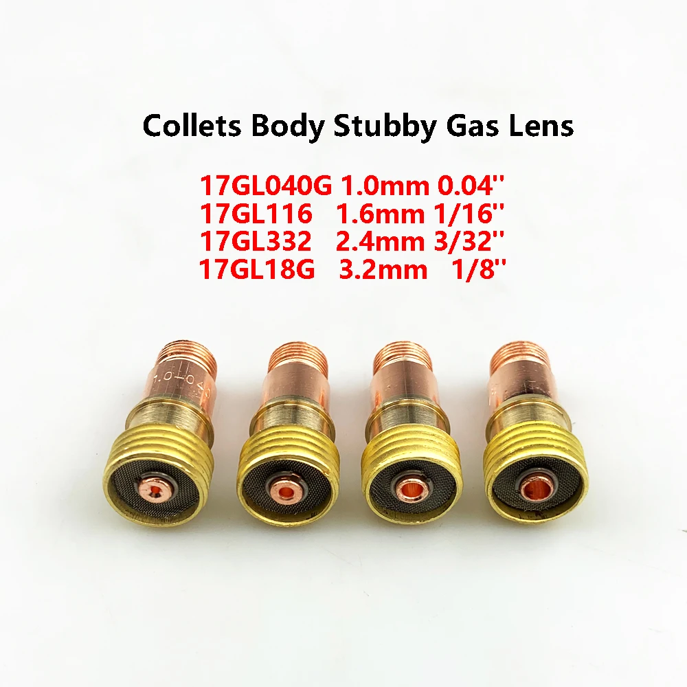 TIG 17GL Collet Body Stubby Gas Lens lenz Connector With Mesh For PTA DB SR WP-17/18/26 Torch Welding Accessories