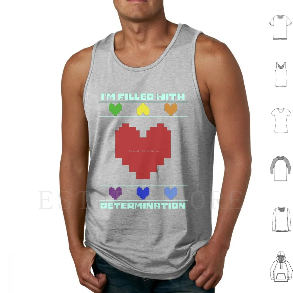 Determination. Tank Tops Vest Cotton Undertale Videogame Video Game Videogioco Games Nerd Nerdy Geek Geeky Sans Undyne Heart