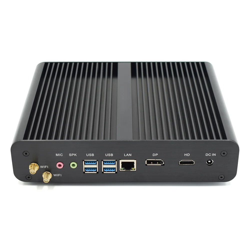 Fanless Mini PC Intel Core i7 10710U i7 8565U i7 1165G7 Mini Computer Nuc 2 * DDR4 M.2 + Msata + 2.5 "'SATA 4K HTPC Nettop HDMI DP