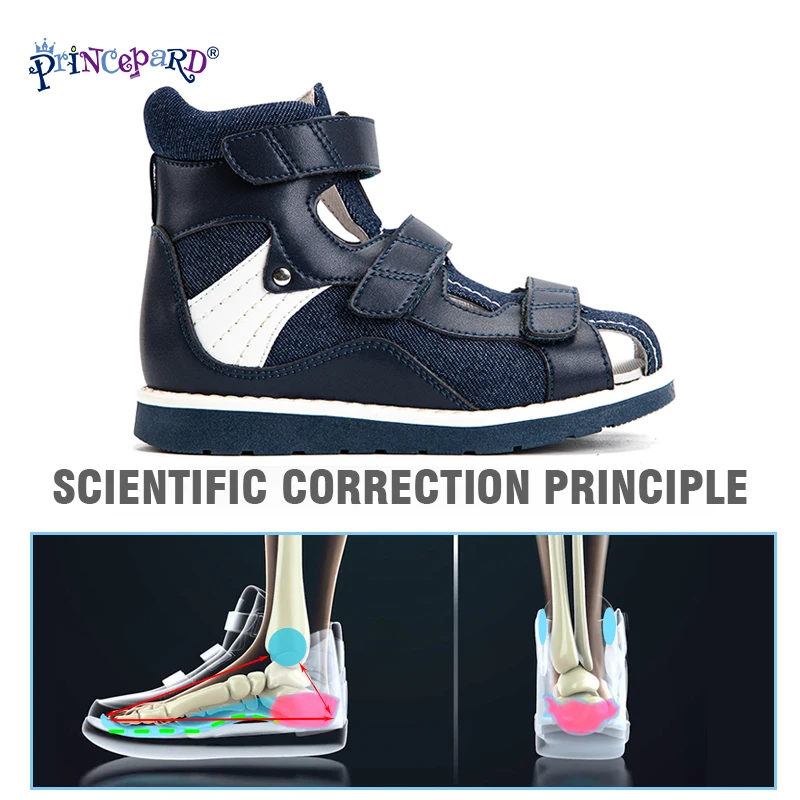 Orthopedic Kids Shoes Princepard New Summer High Back Children Corrective Sandals for Arch Support Care with Adjustable Strap