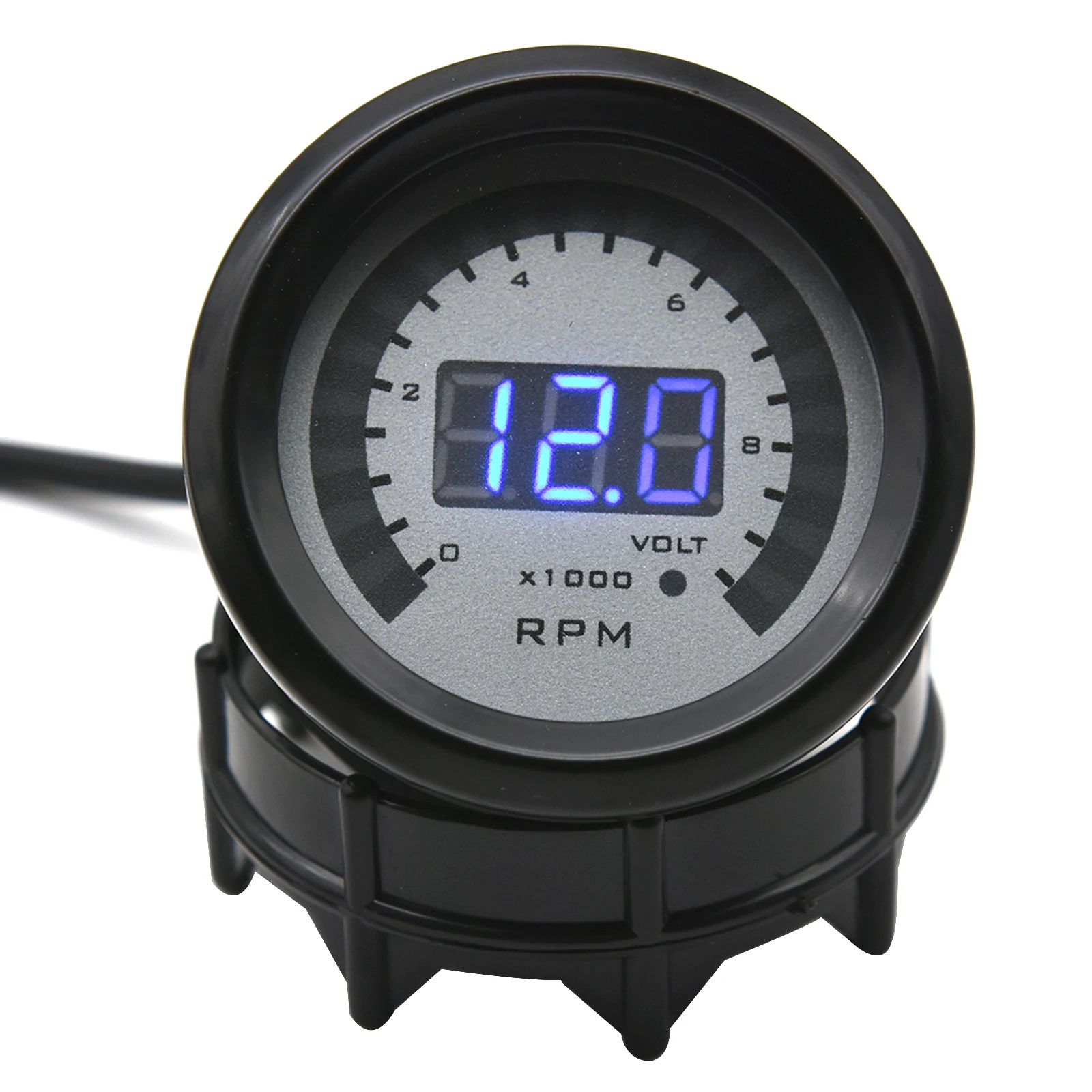 2 in 1 Car Digital Tachometer + Voltmeter 52MM Gauge for 10000 RPM Meter LED Digital Indicator Tacho Gauge Voltage with Pod