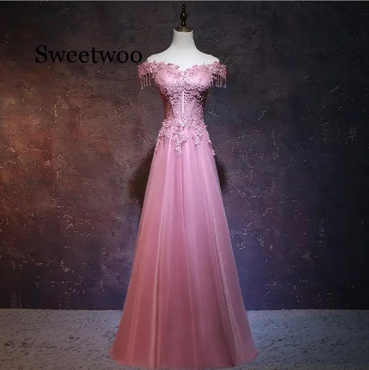 

Exquisite Bling Sequins Lady Formal Party Gown Mesh Applique Vestidos De Festa Dress Sexy Off Shoulder Maxi Dress