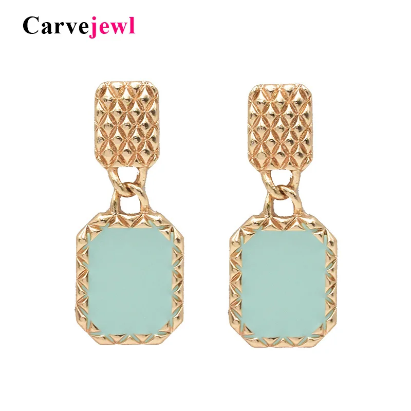 Carvejewl double rectangle Swing Earrings for Women Jewelry multi colors enamel glaze leopard snake print Drop Dangle Earrings