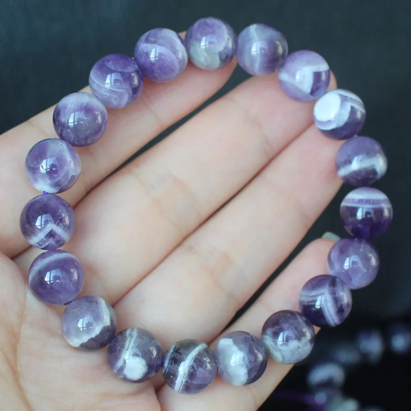 Natural Amethyst Real Gem Stone DogTeeth Amethyst GoodTexture Round Bracelet7-8inch ,For DIY Jewelry Making ! Necklace ,Bracelet