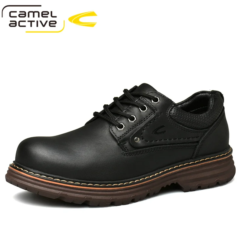 Camel Active Genuine Leather Men\'s Shoes New Fashion Laces Soft Cowhide Lightweight Comfortable Casual Men Business Shoes