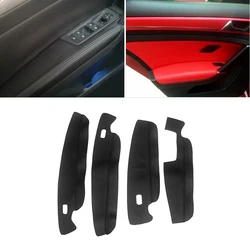 Soft Leather Door Panel Cover For VW Touran 2016 2017 2018 Car-styling Door Panels Guards / Door Armrest Panel Skin Cover Trim