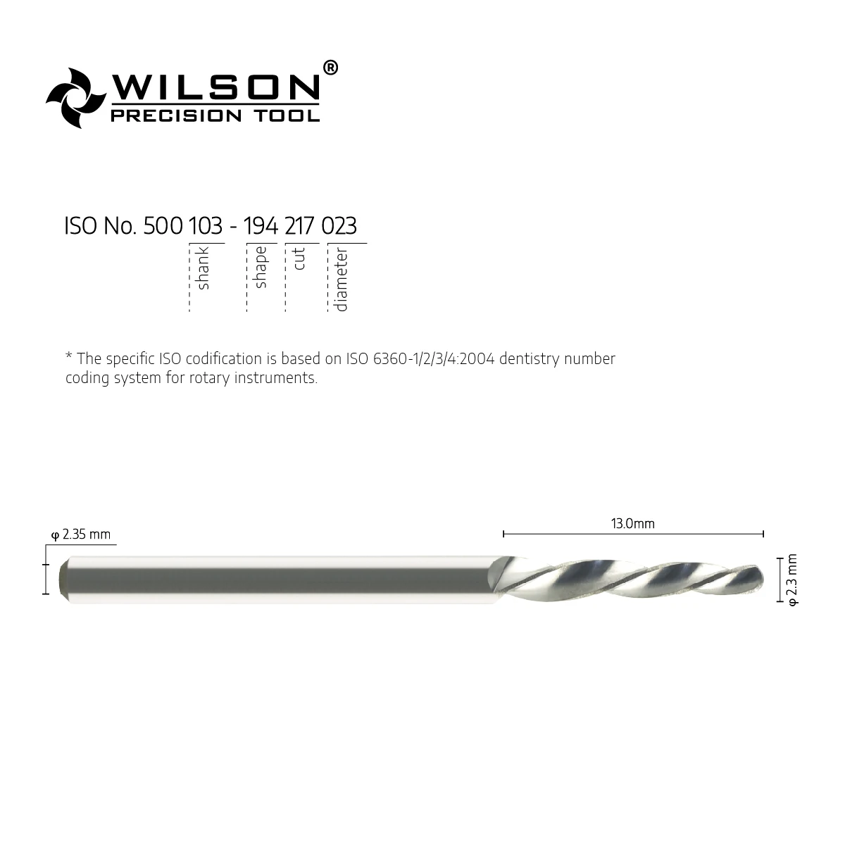 WILSON PRECISION TOOL Tungsten Carbide Milling Burs Wax Cutter ISO217/366