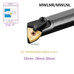 1pc S16Q S18Q S20R MWLNR06 MWLNR08 95도 CNC 선반 절단 도구 선반 기계 도구 금속 내부 선삭 공구 홀더