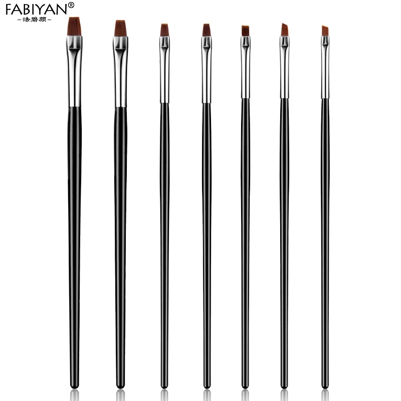 3/10Pcs Painting Drawing Carving Nail Art Pen Brush Acrylic For UV Gel Polish Flat Design Tips DIY  Manicure Tools Set