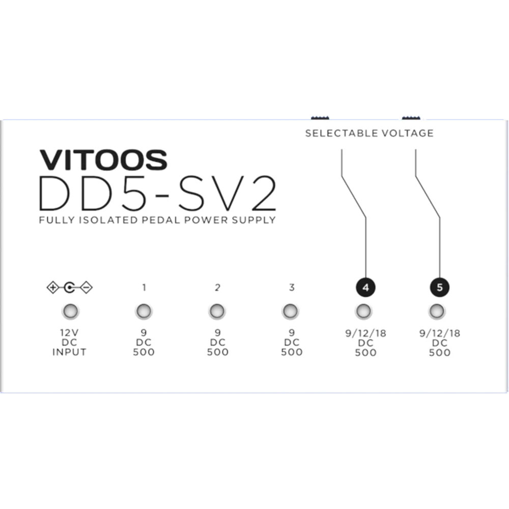 Vitoos DD5-SV2エフェクトペダル電源完全絶縁フィルターリップルノイズリダクションハイパワーデジタルエフェクター