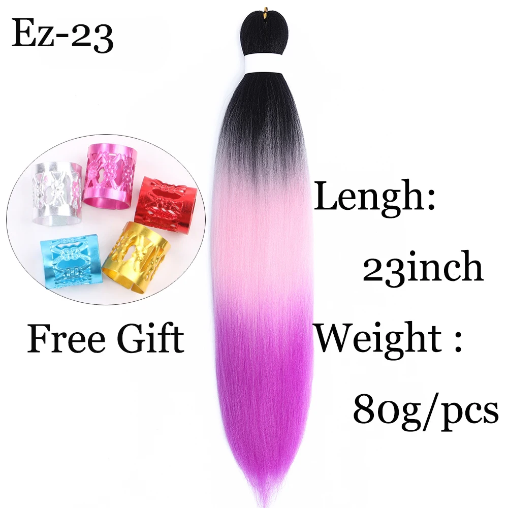 Ombre Braiding Hair Jumbo Braid Hair Pre Stretched Braid Synthetic Hair Extensions 23inch Pre Stretched Hair