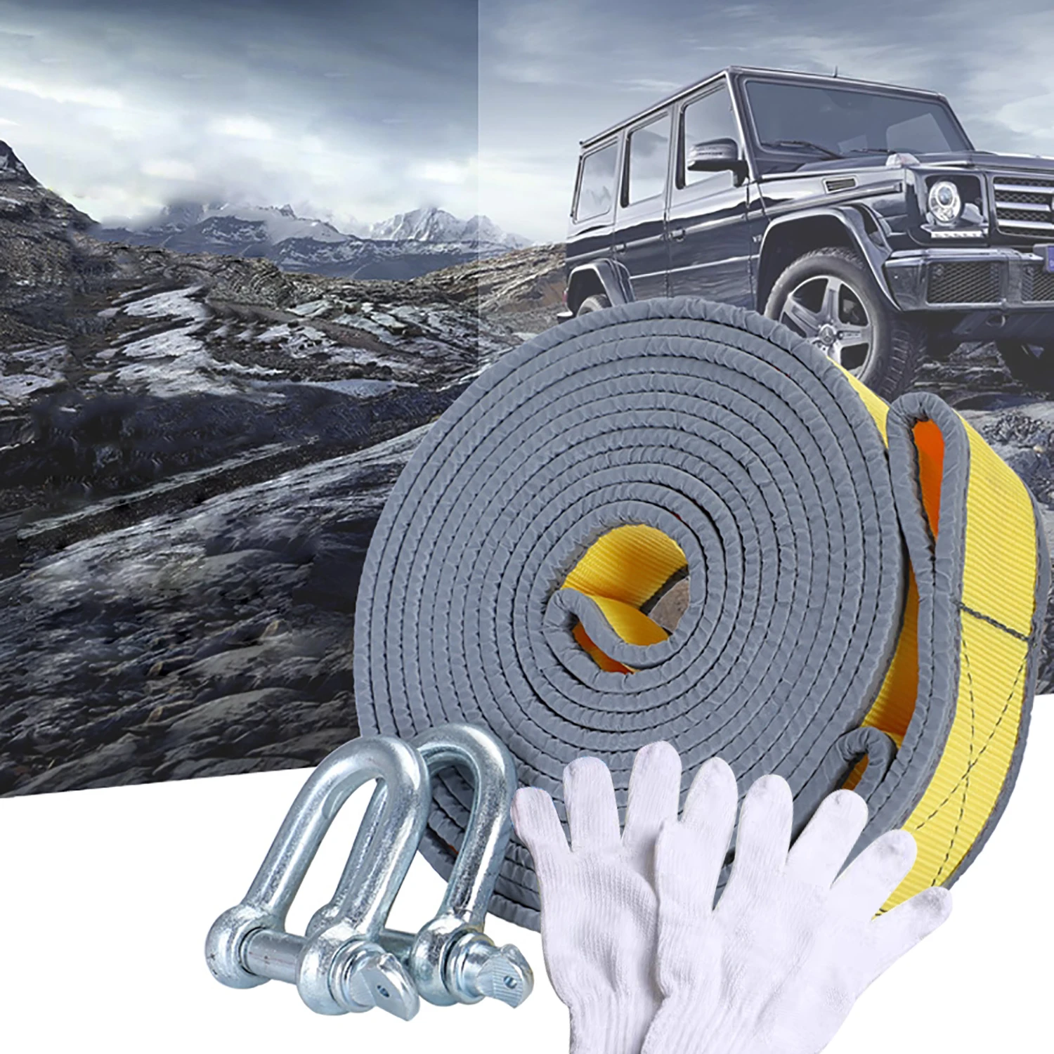 Recovery Tow Strap 20000lb, Heavy Duty 2\