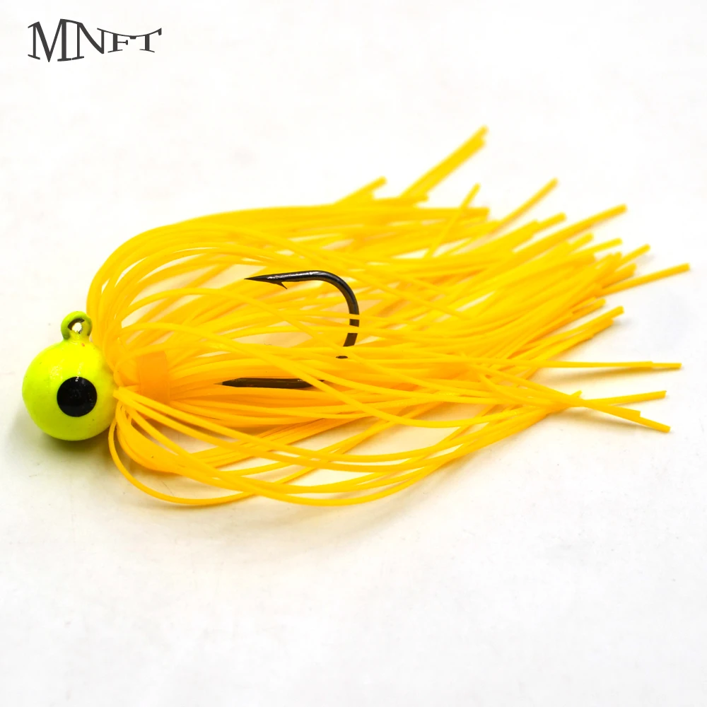 MNFT 1Pcs Metal Head Skirt Silicone Fishing Lure Skirt Lead Jig Skirt Trolling Tackle Hi-carbon Steel Hooks Jig Head Skirt Beard