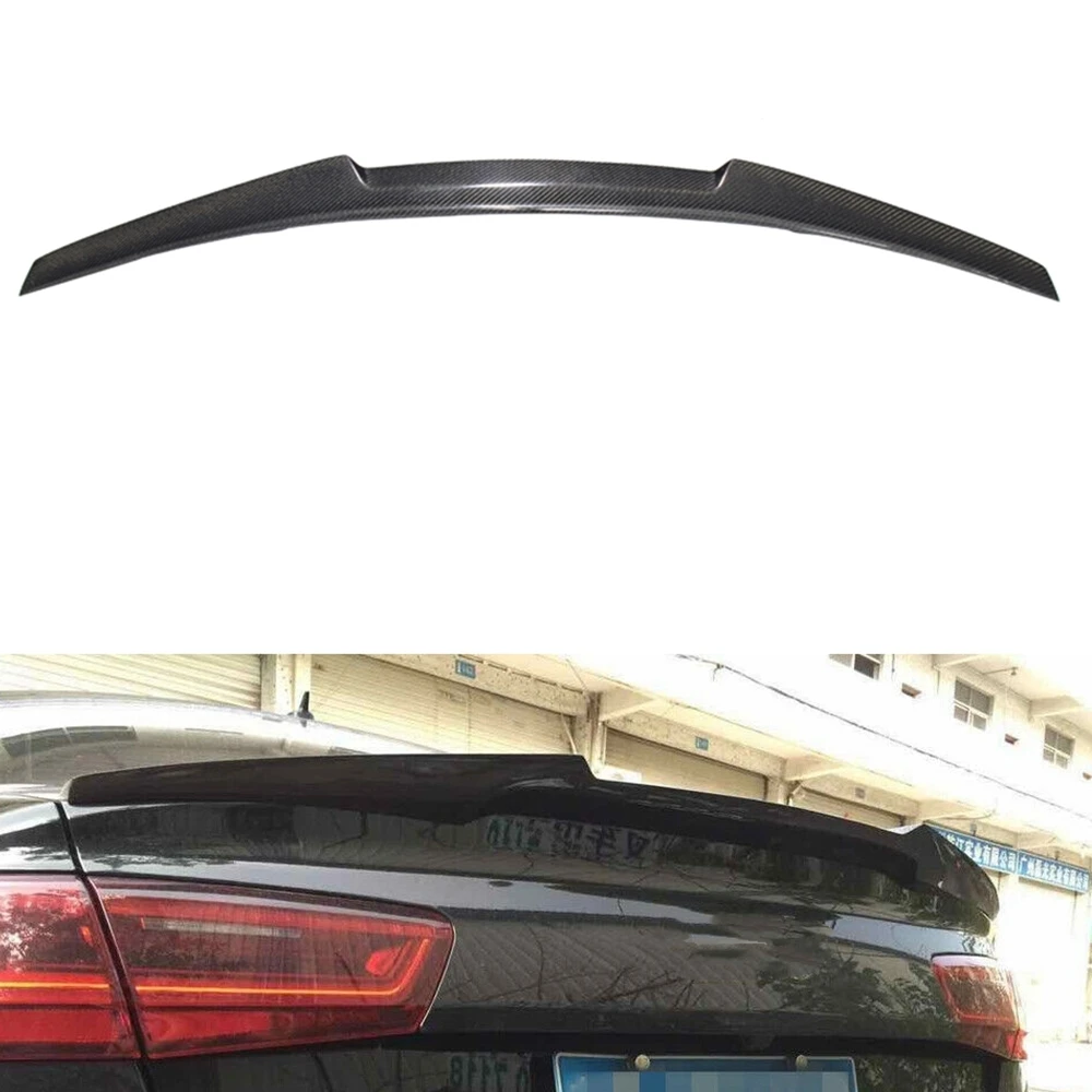 

M4 Style Rear Trunk Lid Spoiler Wing For Audi A6 C7 Sedan 4 Door 2012-2018 Real Carbon Fiber Tail Tailgate Decklid Splitter Lip