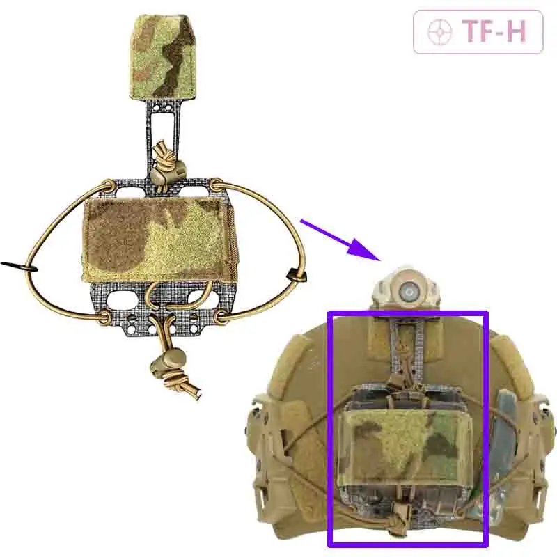 Elastic Cord Fixed T-type Frame Tactical Helmet Pvs31 NVG Battery Storage Pouch Bag Pack Airsoft Hunting